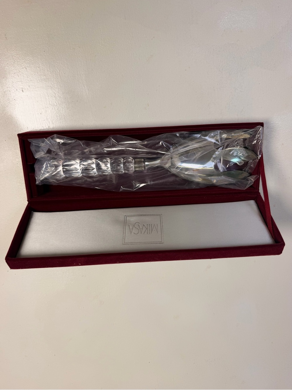 Mikasa Silver Serving Spoon with Faceted Handle